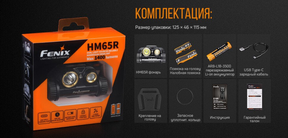 Налобный фонарь Fenix HM65R