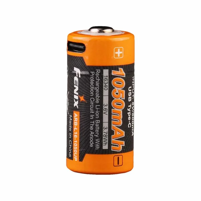 Аккумулятор 16340 Fenix (1050 mAh) Type-C