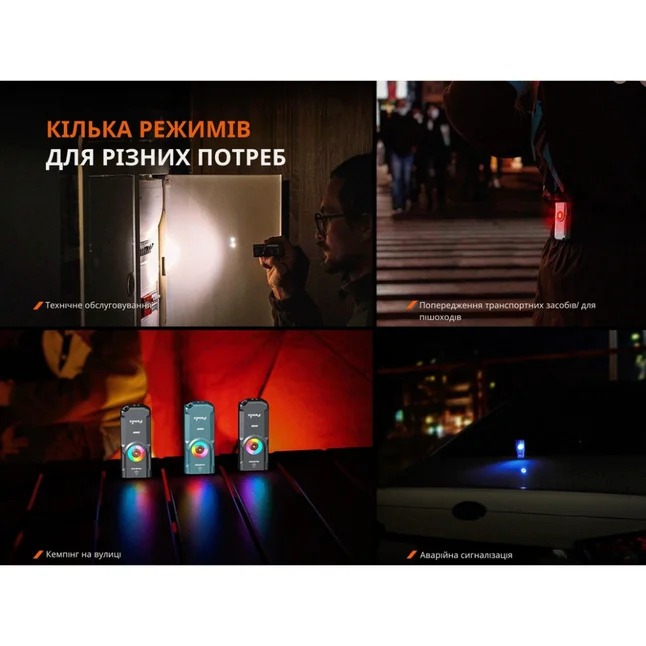 Фонарь наключный Fenix E06R серый — Photo 13