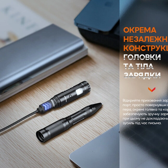 Fenix T6 тактична ручка з ліхтариком чорна — Photo 12