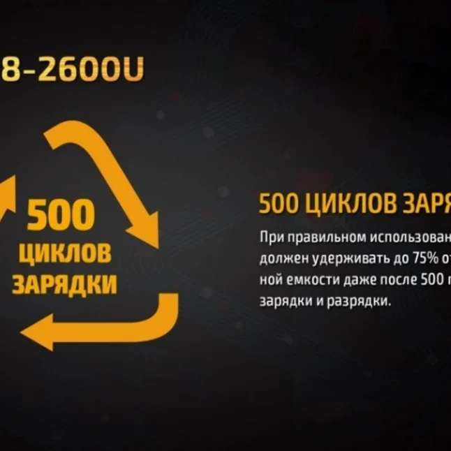 Аккумулятор 18650 Fenix (2600 mAh) micro usb зарядка — Photo 8