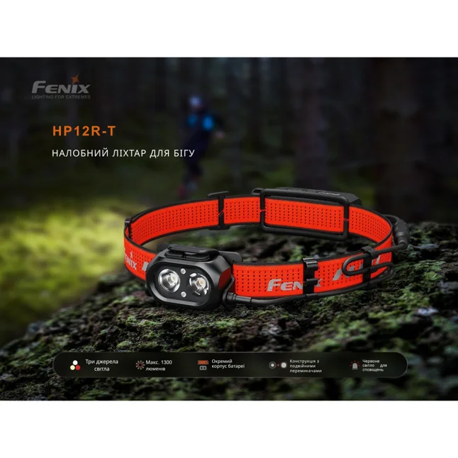 Ліхтар налобний Fenix HP12R-TRd червоний — Photo 6