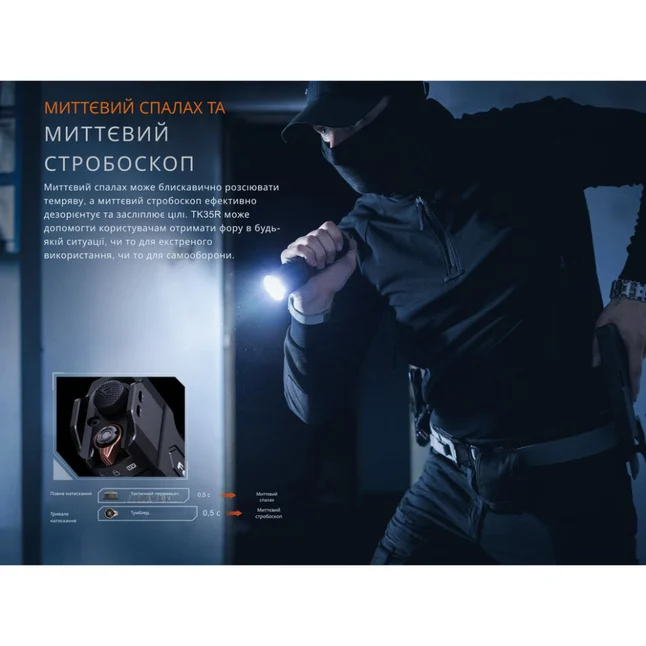 Ліхтар тактичний з УФ світлом Fenix TK35R 5800 лм — Photo 9