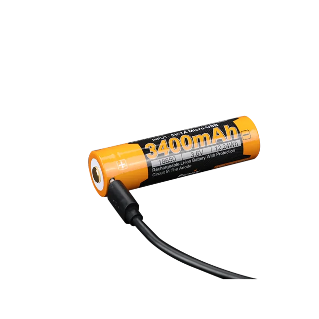 Аккумулятор 18650 Fenix (3400 mAh) micro usb зарядка — Photo 3