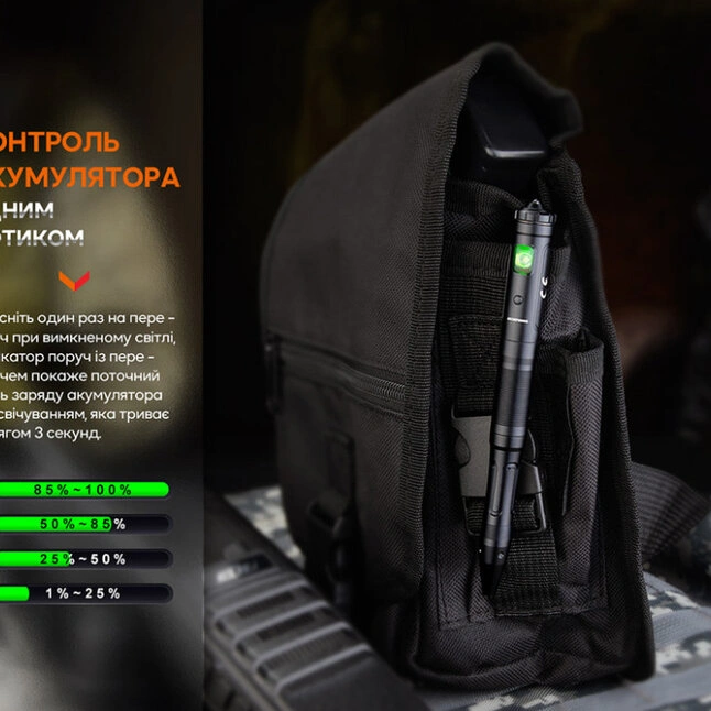 Fenix T6 тактична ручка з ліхтариком чорна — Photo 11