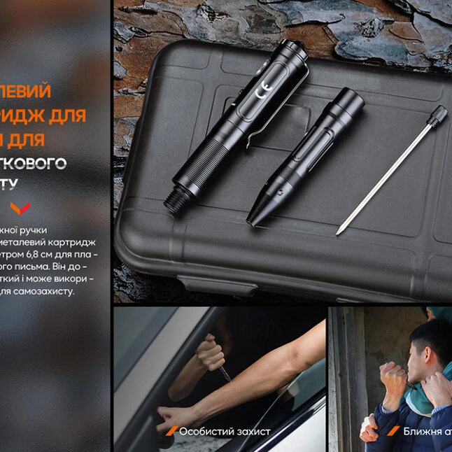 Fenix T6 тактична ручка з ліхтариком чорна — Photo 9