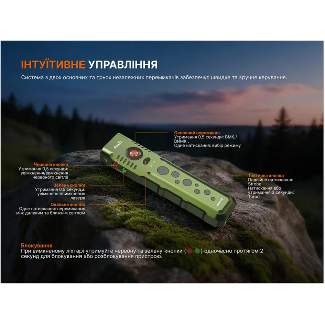 Ліхтар Fenix E08R UE, зелений — Photo 13