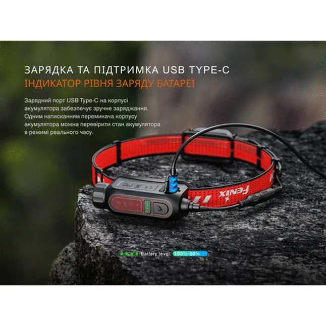 Ліхтар налобний Fenix HP12R-TRd червоний — Photo 17