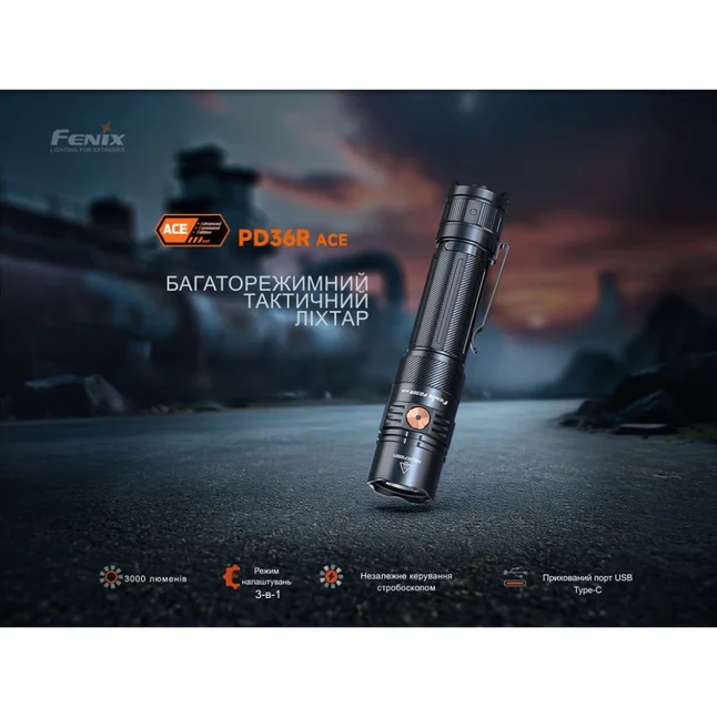 Ліхтар тактичний ручний Fenix PD36R ACE 3000 лм — Photo 10