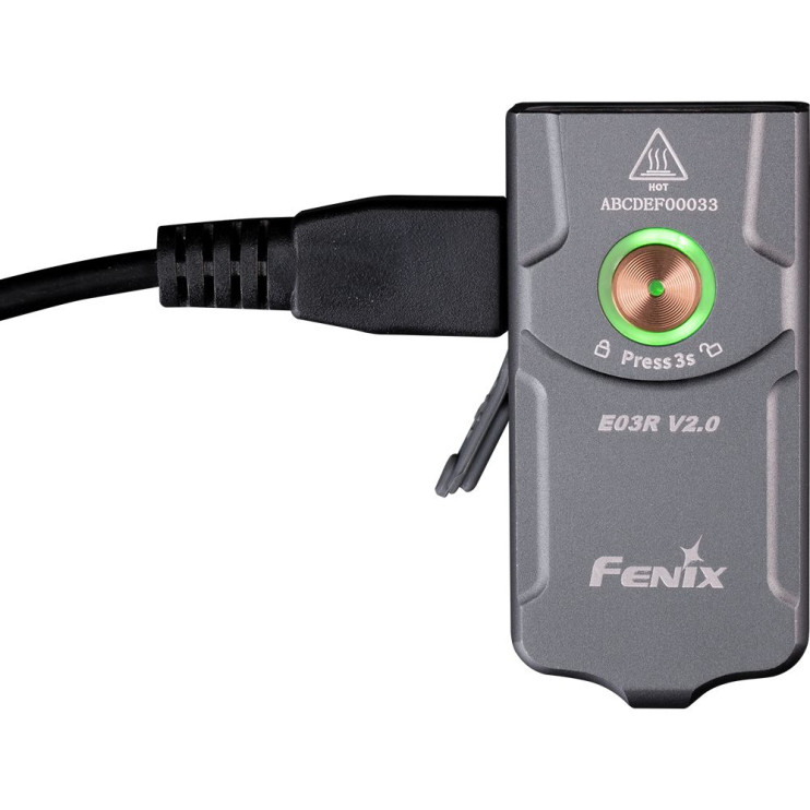 Ліхтар наключний Fenix E03R V2.0, сірий 