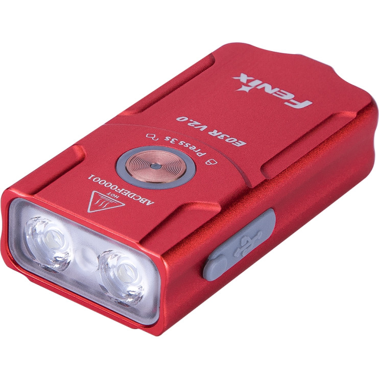 Ліхтар наключний Fenix E03R V2.0, червоний 