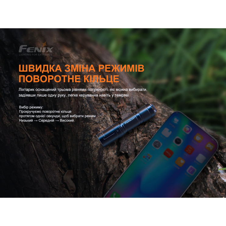 Ліхтар Fenix E01 V2. 0, синій 