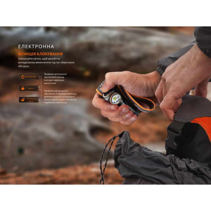 Ліхтар налобний з червоним світлом Fenix HM23 V2.0