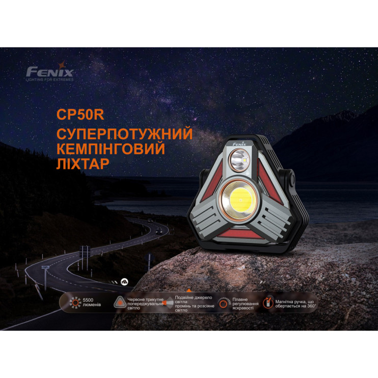 Ліхтар кемпінговий надпотужний Fenix CP50R 5500лм, 4 коліра діодів