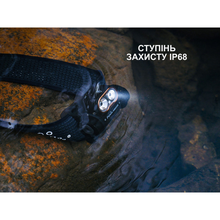 Ліхтар налобний Fenix HM55R з червоним світлом, рожевий 1200 лм