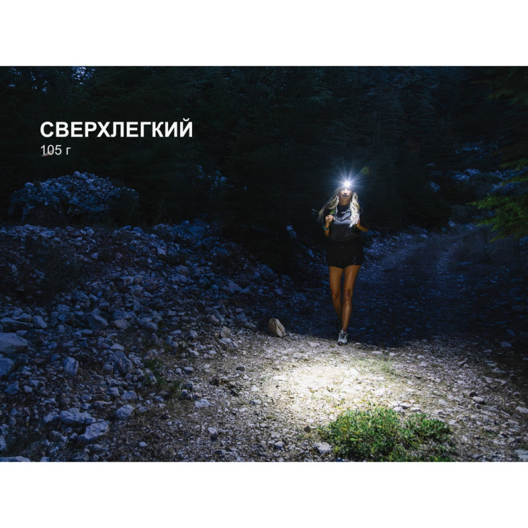 Ліхтар налобний Fenix HM55R з червоним світлом, фіолетовий 1200 лм