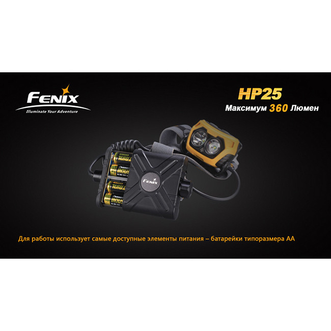 Налобний ліхтар Fenix HP25, жовтий 