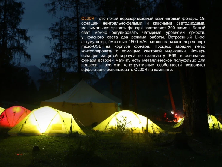 Фонарь Fenix CL20R, синий  