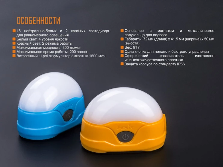 Фонарь Fenix CL20R, синий  