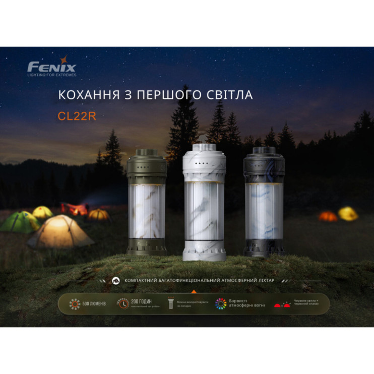 Фонарь кемпинговый Fenix CL22R, темно-зеленый  