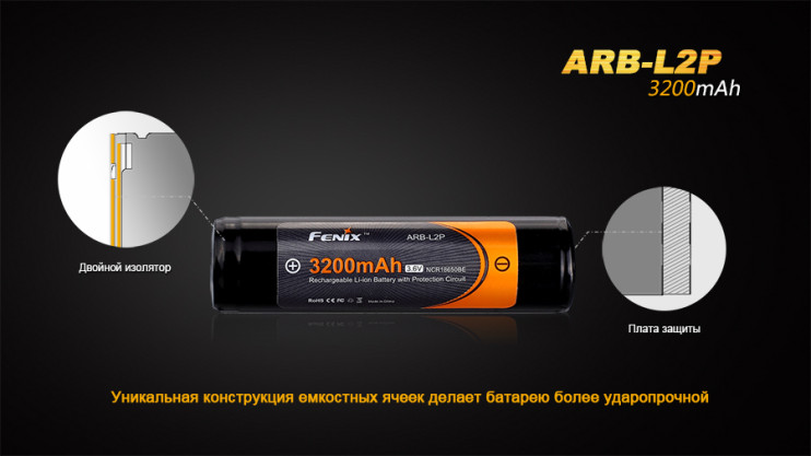 Аккумулятор 18650 Fenix ARB-L2P (3200 mAh)  