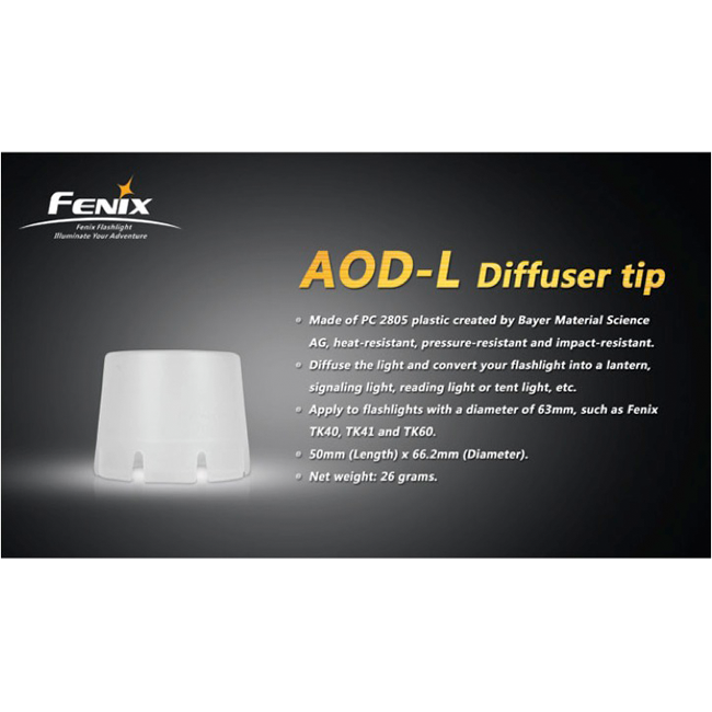 Диффузионный фильтр Fenix AOD-L белый для TK40, TK41, TK50, TK60  