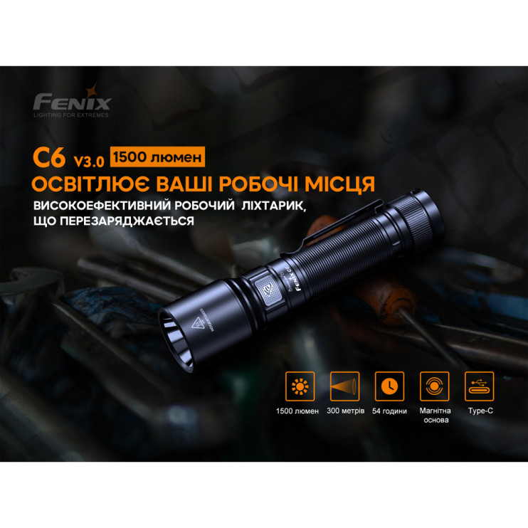 Фонарь ручной Fenix C6V3.0 голубой | Лимитированная серия  