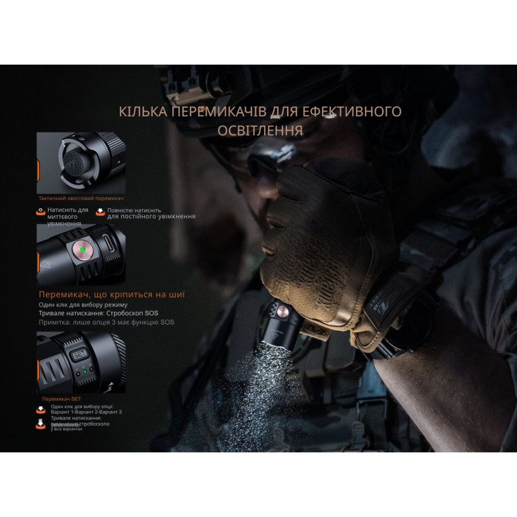 Фонарь тактический ручной Fenix PD35R ACE LED 2000 лм + наключный фонарь CL01 (оранжевый) | Лимитированная серия  