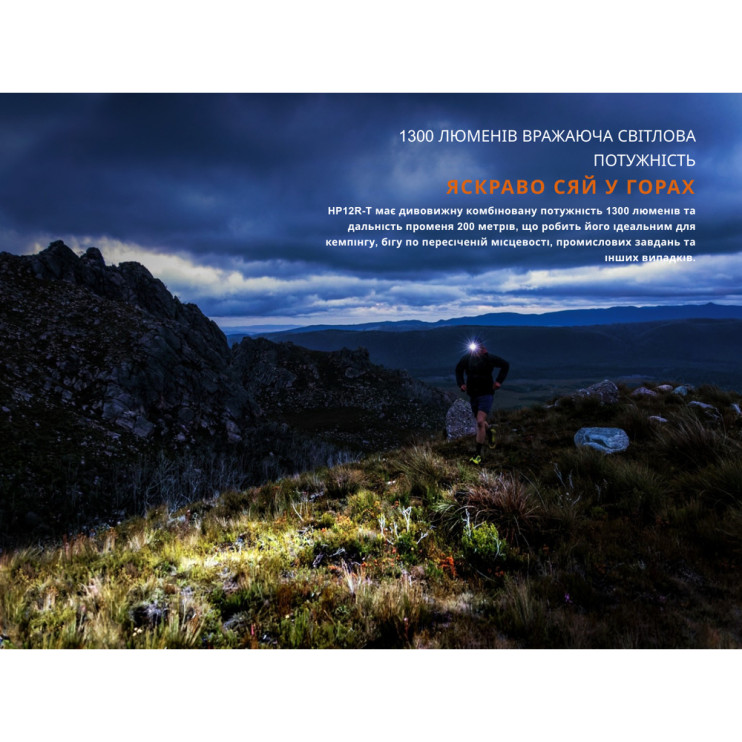 Фонарь налобный Fenix HP12R-TRd красный  