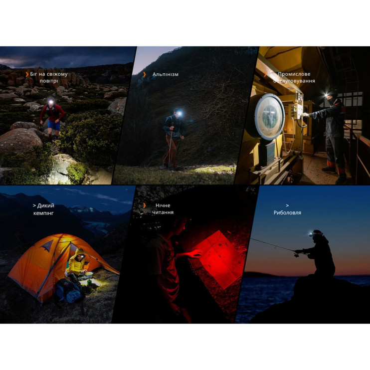 Фонарь налобный Fenix HP12R-TRd красный  