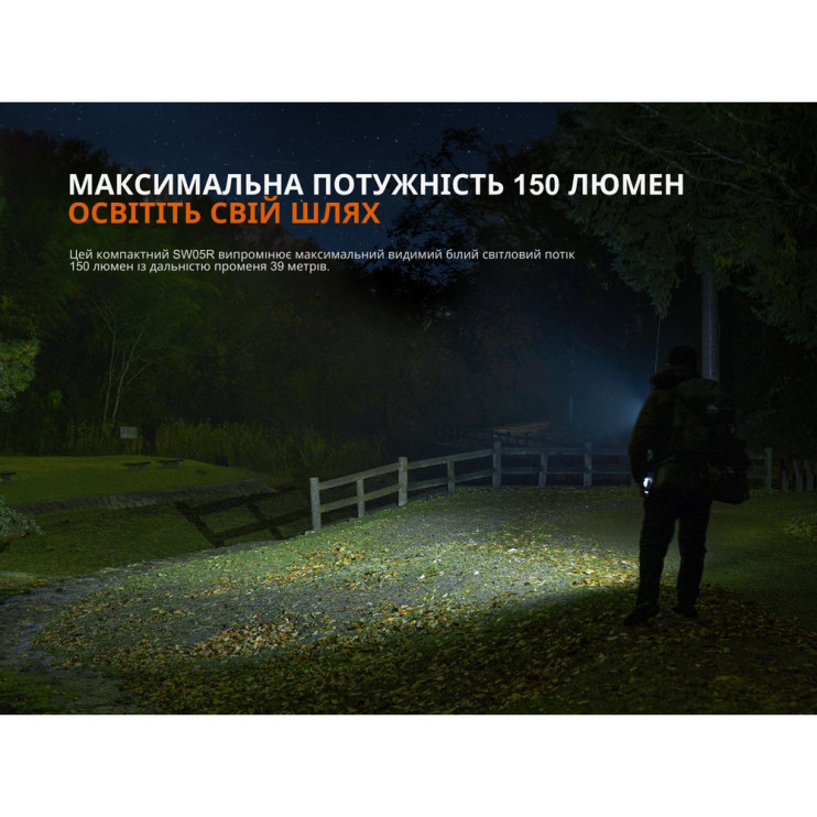 Фонарь ручной Fenix ​​SW05R-RED LED черный  