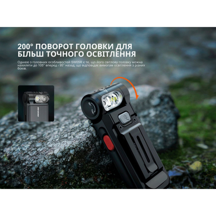Фонарь ручной Fenix ​​SW05R-RED LED черный  