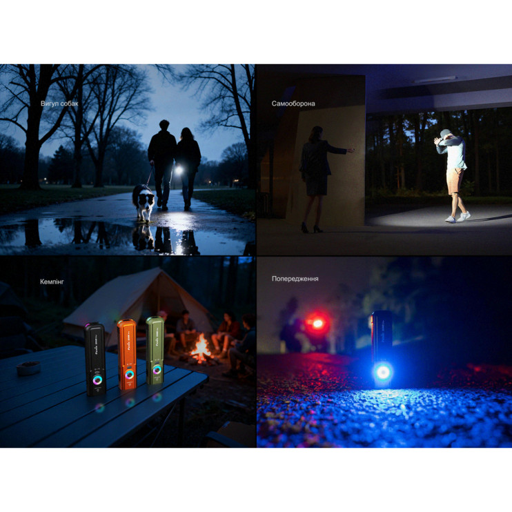 Фонарь наключный Fenix E06R PRO, черный  