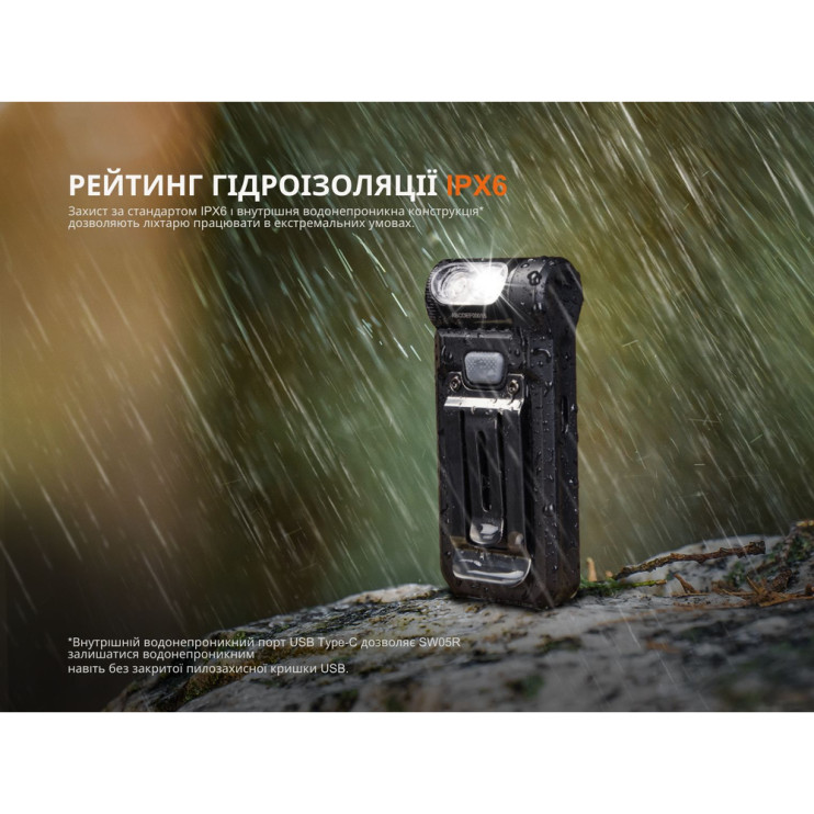 Фонарь ручной Fenix ​​SW05R-UV LED черный  
