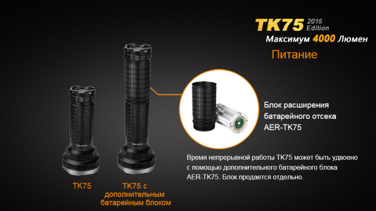 Тактический фонарь Fenix TK75 (2015)  