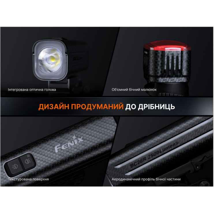 Комплект велофар (передняя+задняя) Fenix BC28R