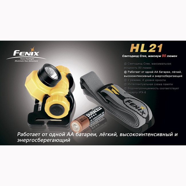 Налобный фонарь Fenix HL21, черный  